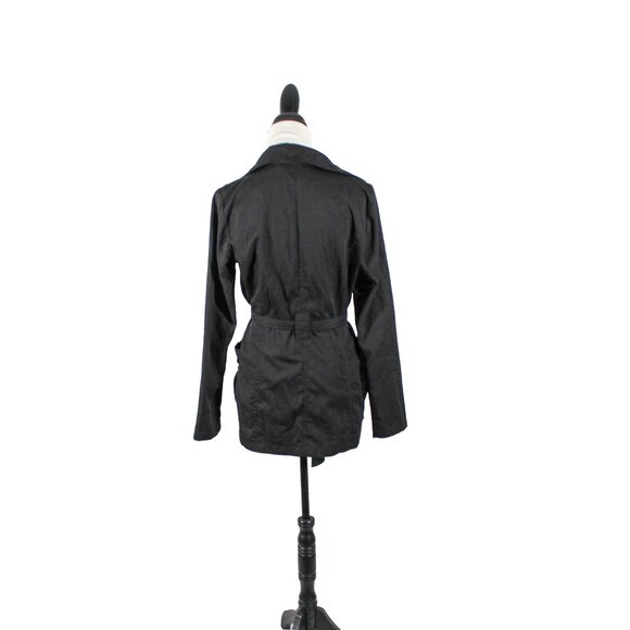 Vintage Y2K Paris Blues Black Lightweight Trench Jacket Juniors L Women’s S or M - Picture 7 of 10